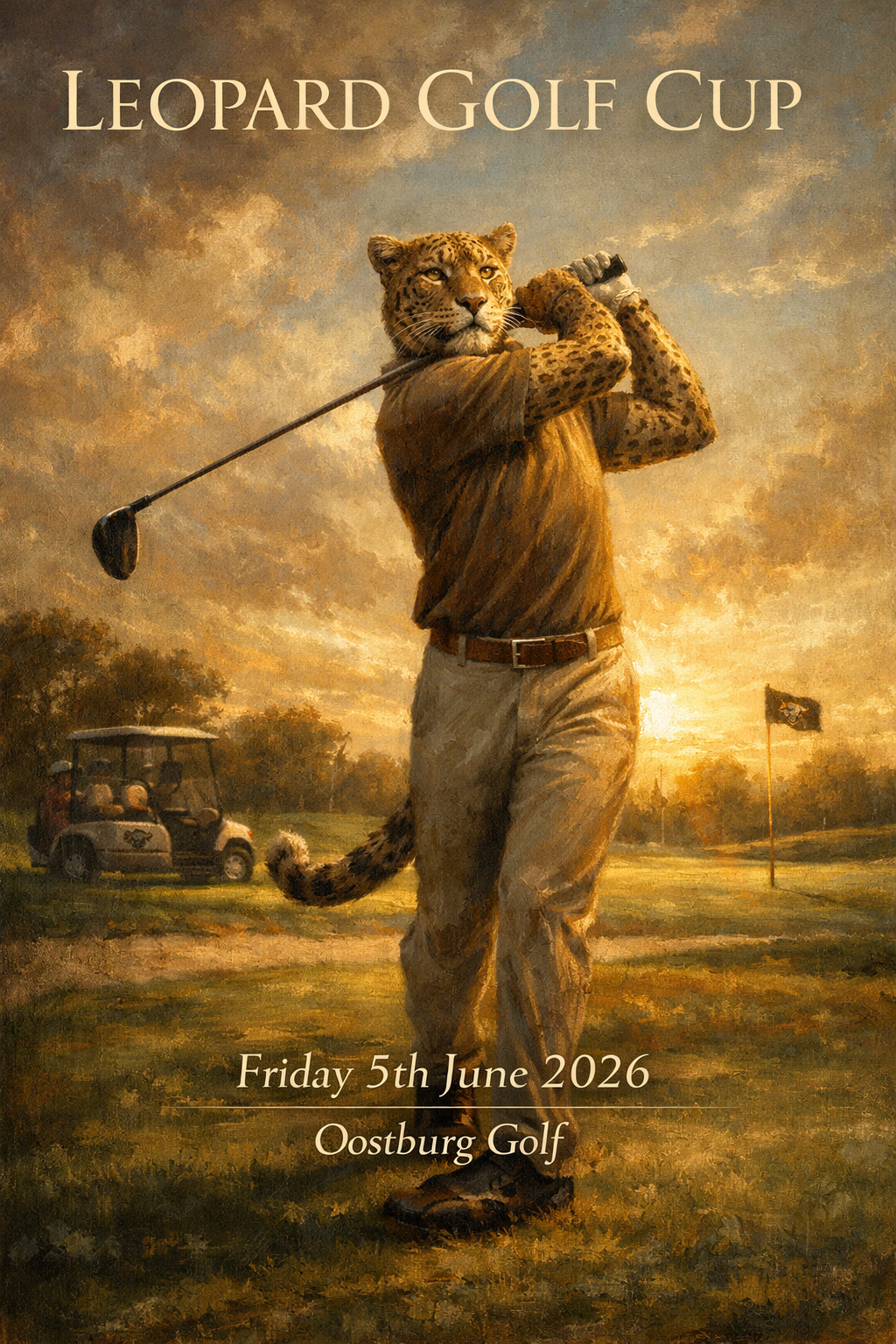 Leopard Golf Cup - A leopard swinging a golf club